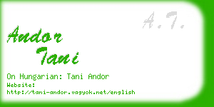 andor tani business card